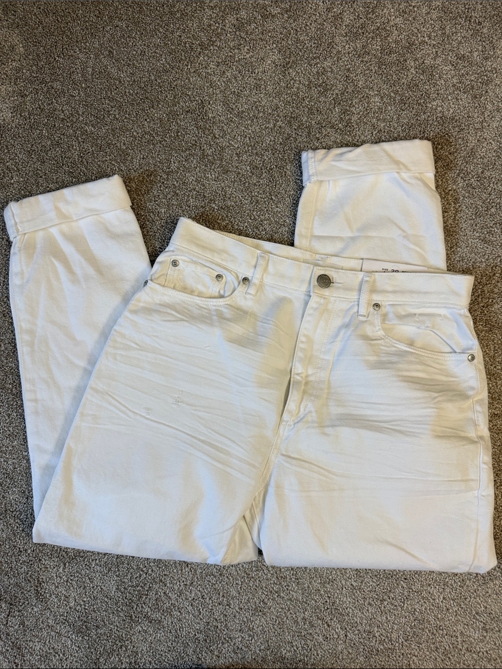 NWT LOFT White High-Waist Boyfriend Jeans size 6